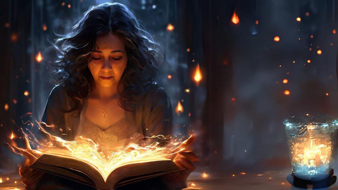 Segurando livro de magiao que é magia